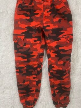 VIP Red & Black Camouflage Cargo Ankle Pants